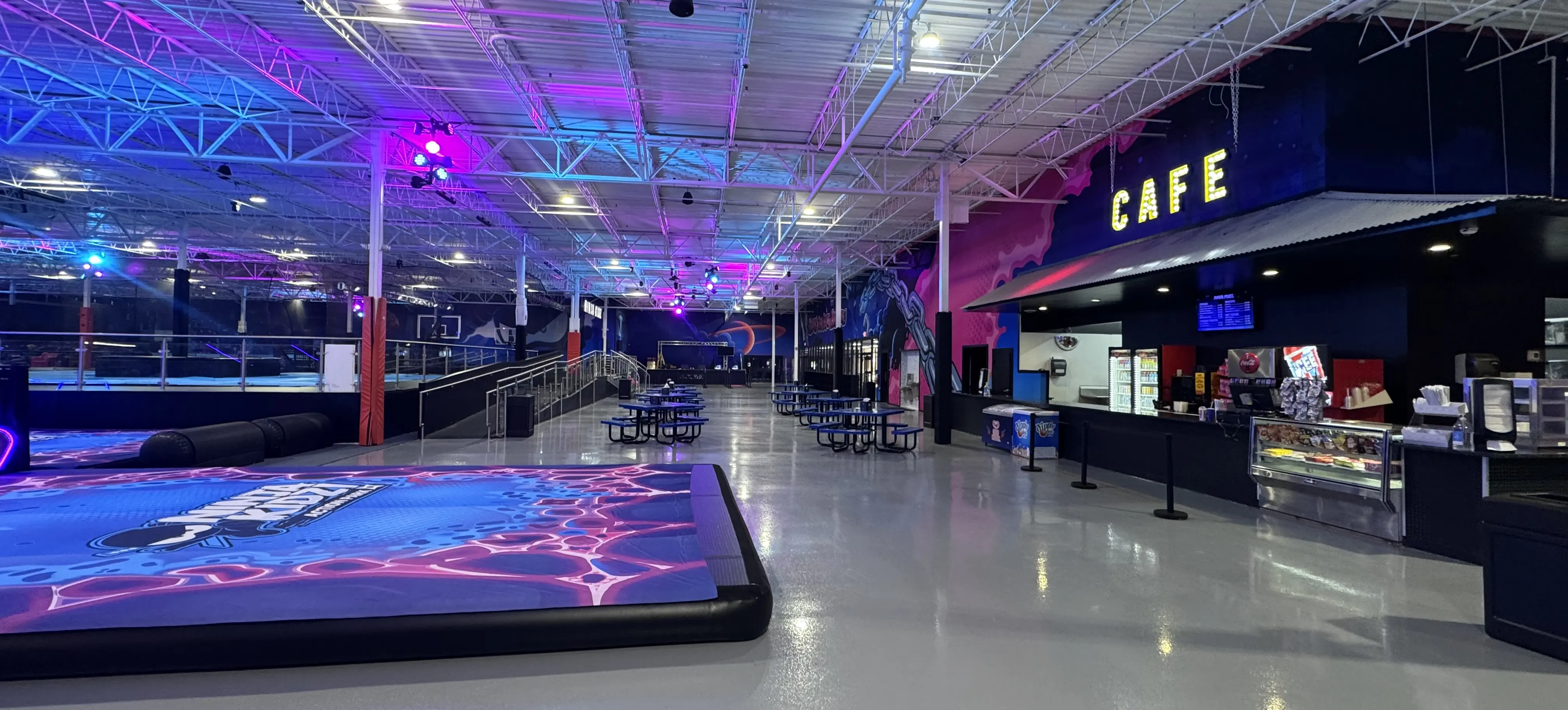 Kids' ninja play park at a family entertainment center